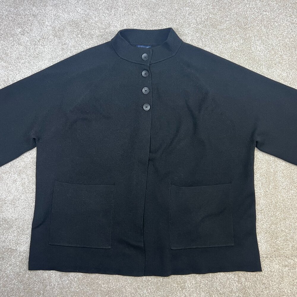 Studio Park Women's Large‎ Button Collar Mock Neck Shawl